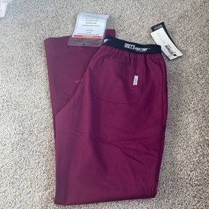 Greys anatomy wine logo waist scrub pants